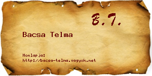 Bacsa Telma névjegykártya